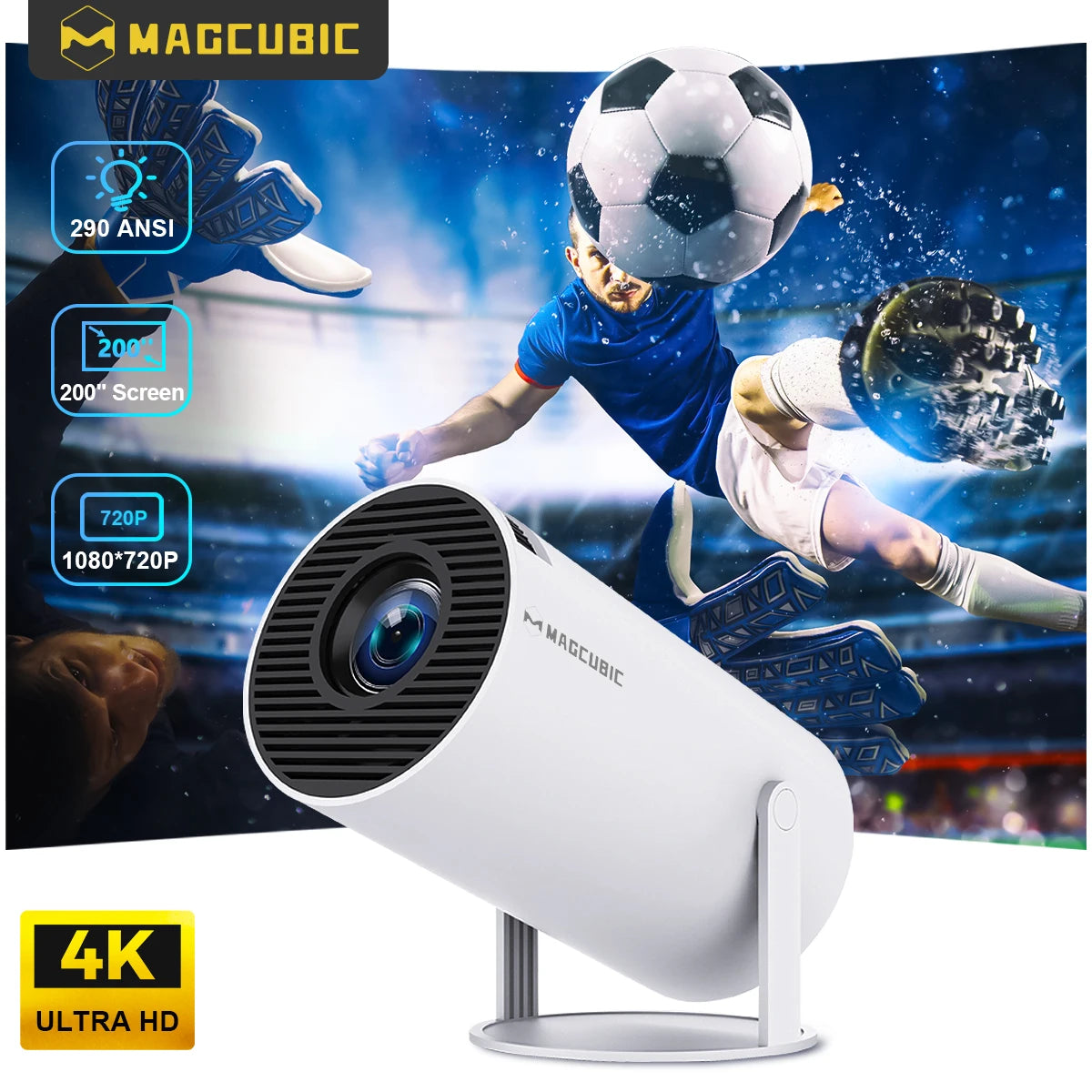 MAGCUBIC Portable Projector HY300 PRO 4K