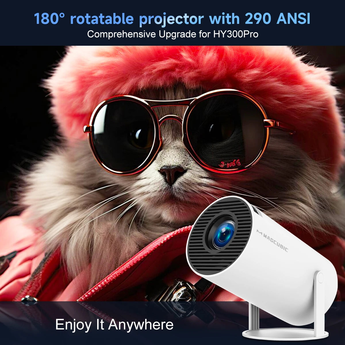 MAGCUBIC Portable Projector HY300 PRO 4K
